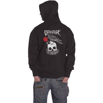 Black - Back - Bullet For My Valentine Unisex Adult Raven Logo Pullover Hoodie