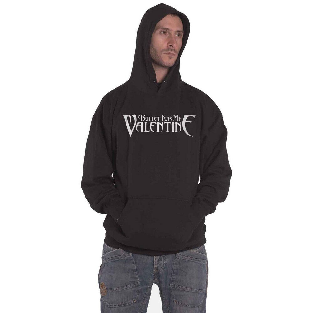 Black - Front - Bullet For My Valentine Unisex Adult Raven Logo Pullover Hoodie