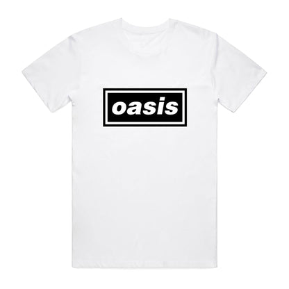 White - Front - Oasis Unisex Adult Decca T-Shirt