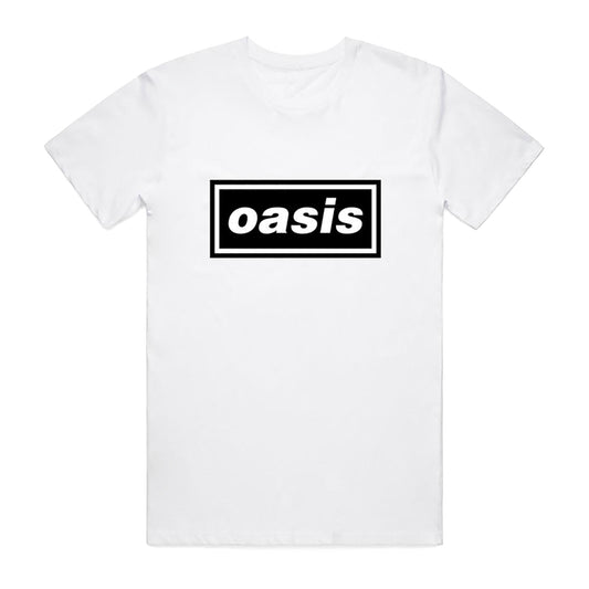White - Front - Oasis Unisex Adult Decca T-Shirt