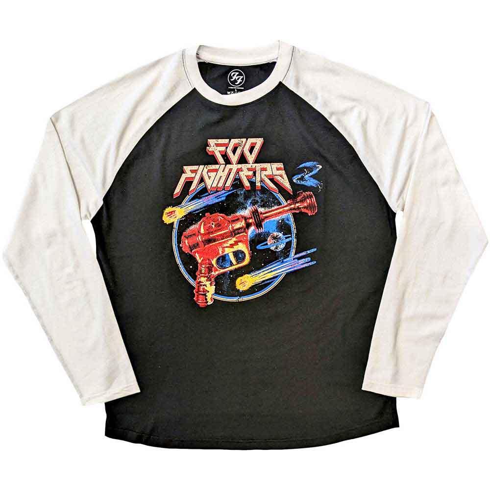 Black - Front - Foo Fighters Unisex Adult Ray Gun Cotton Raglan T-Shirt
