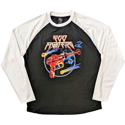 Black - Front - Foo Fighters Unisex Adult Ray Gun Cotton Raglan T-Shirt