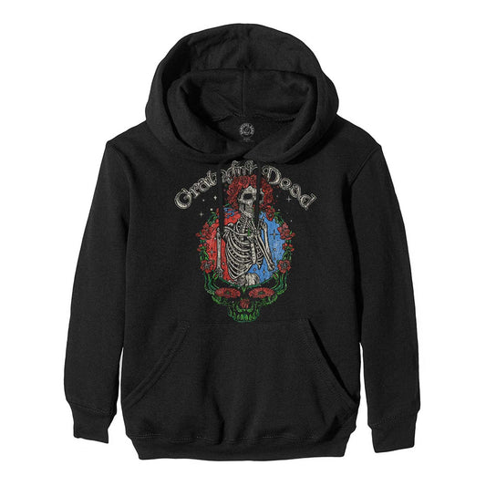 Black - Front - Grateful Dead Unisex Adult Stealie Floral Hoodie