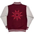 Maroon-Grey - Back - Slipknot Unisex Adult 9 Point Star Varsity Jacket