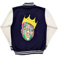 Navy Blue-White - Back - Biggie Smalls Unisex Adult Crown Varsity Jacket