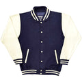 Navy Blue-White - Front - Biggie Smalls Unisex Adult Crown Varsity Jacket