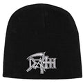 Black - Front - Death Unisex Adult Logo Beanie