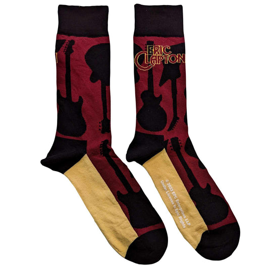 Red-Beige-Black - Front - Eric Clapton Unisex Adult Guitar Socks