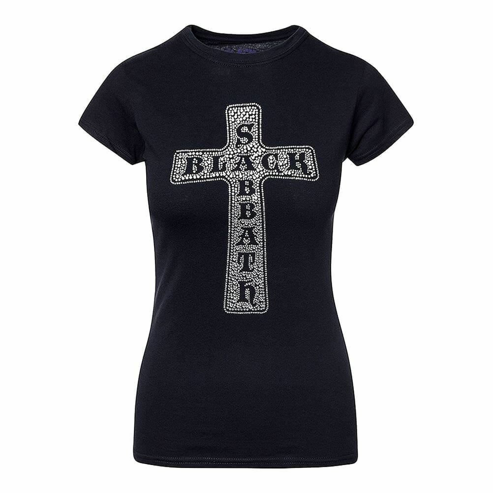 Black - Front - Black Sabbath Womens-Ladies Cross T-Shirt