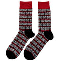 Black-Red-White - Back - Run DMC Unisex Adult Repeat Logo Socks