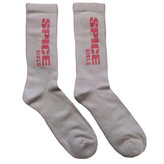 White - Front - Spice Girls Unisex Adult Logo Socks
