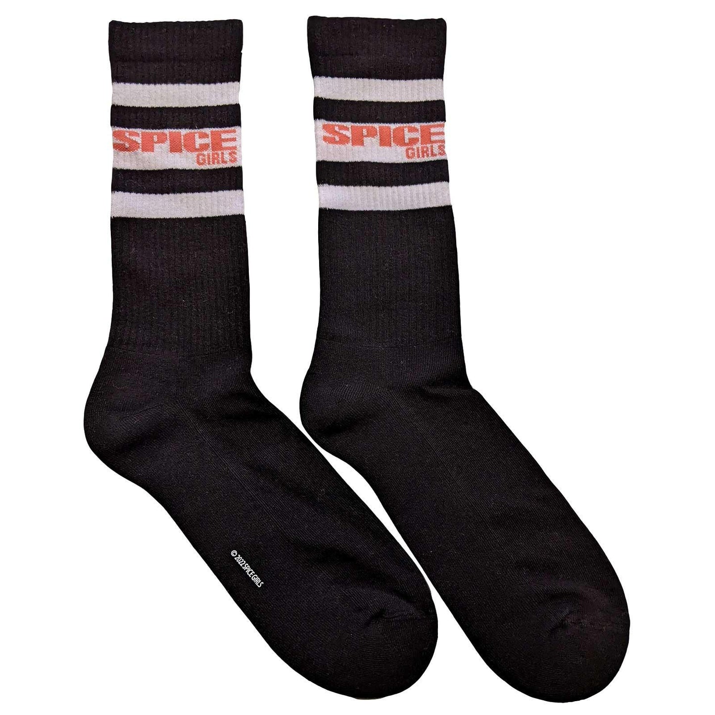 Black-White - Front - Spice Girls Unisex Adult Stripe Logo Socks