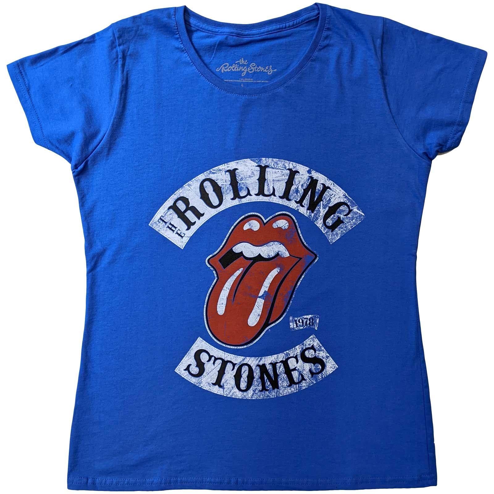 Blue - Front - The Rolling Stones Womens-Ladies Tour ´78 T-Shirt