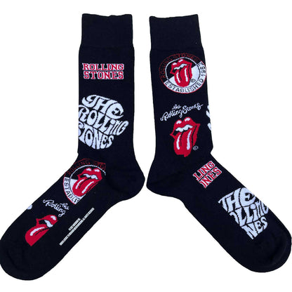 Black - Back - The Rolling Stones Unisex Adult Logo Socks