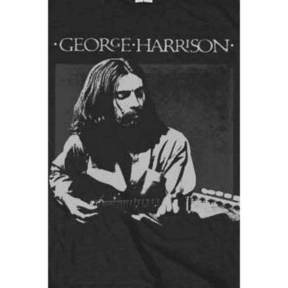 Black - Side - George Harrison Unisex Adult Portrait Cotton T-Shirt