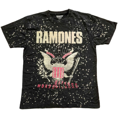 Black - Front - Ramones Unisex Adult Eagle Splattered T-Shirt
