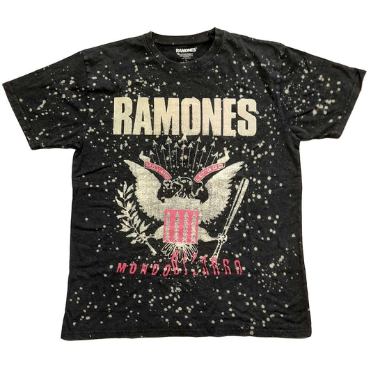 Black - Front - Ramones Unisex Adult Eagle Splattered T-Shirt