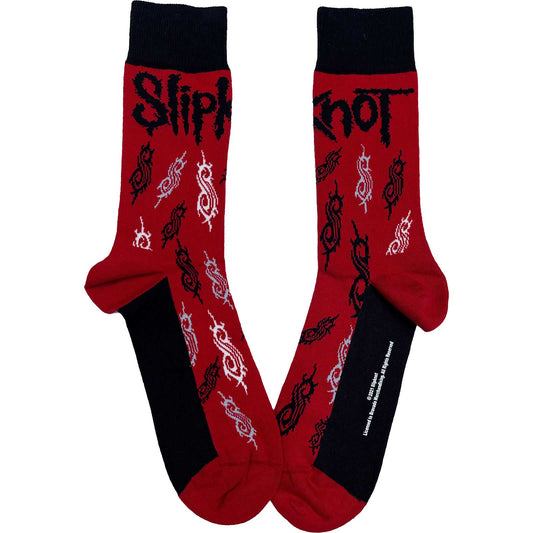 Red-Black - Back - Slipknot Unisex Adult Tribal Sigil Socks