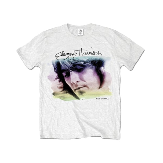 White - Front - George Harrison Unisex Adult Watercolour Cotton T-Shirt