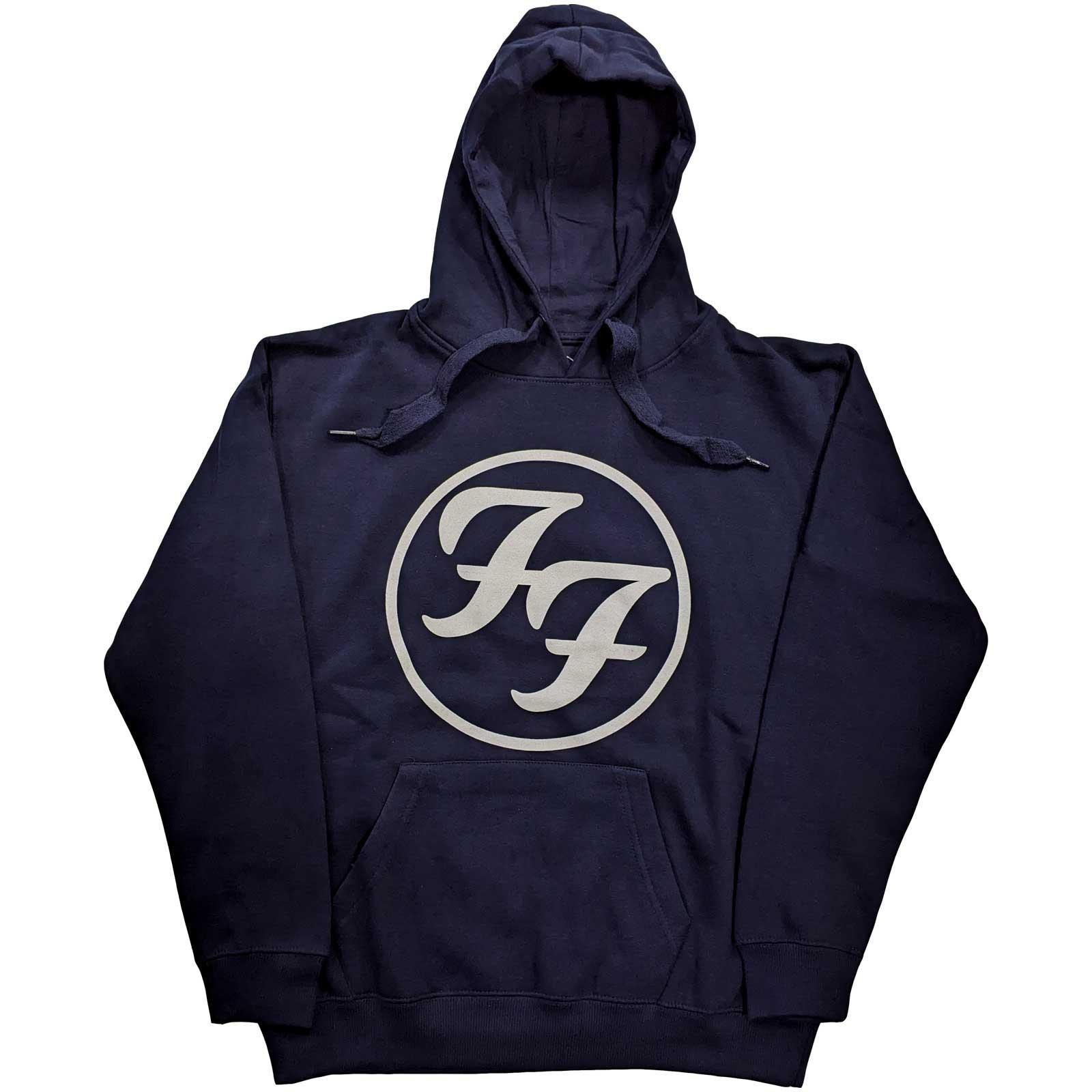 Navy Blue - Front - Foo Fighters Unisex Adult Logo Hoodie