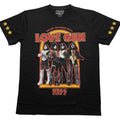 Black - Front - Kiss Unisex Adult Love Gun Stars T-Shirt