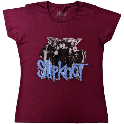 Maroon - Front - Slipknot Womens-Ladies Goat Cotton T-Shirt