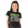 Black-Green - Front - Kiss Womens-Ladies St Paddy´s Ringer Crop Top