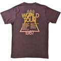 Brown - Back - Def Leppard Unisex Adult Hysteria World Tour Back Print T-Shirt