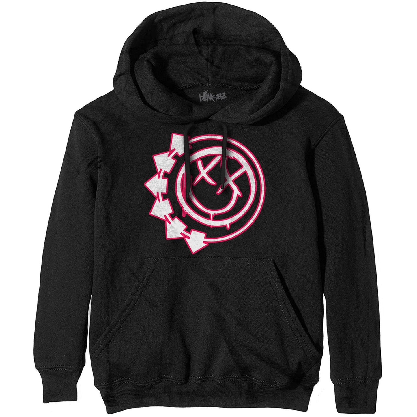 Black - Front - Blink 182 Unisex Adult Six Arrow Smiley Hoodie