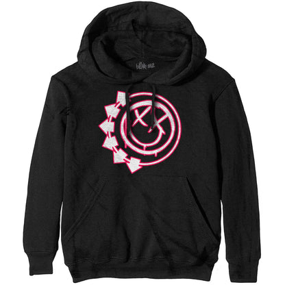 Black - Front - Blink 182 Unisex Adult Six Arrow Smiley Hoodie