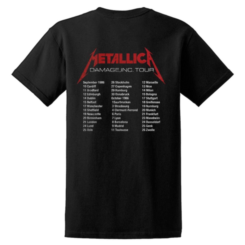Black - Back - Metallica Unisex Adult Master Of Puppets European Tour ´86 Back Print T-Shirt