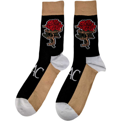 Black-Brown-Grey - Back - Tupac Shakur Unisex Adult Rose Ankle Socks