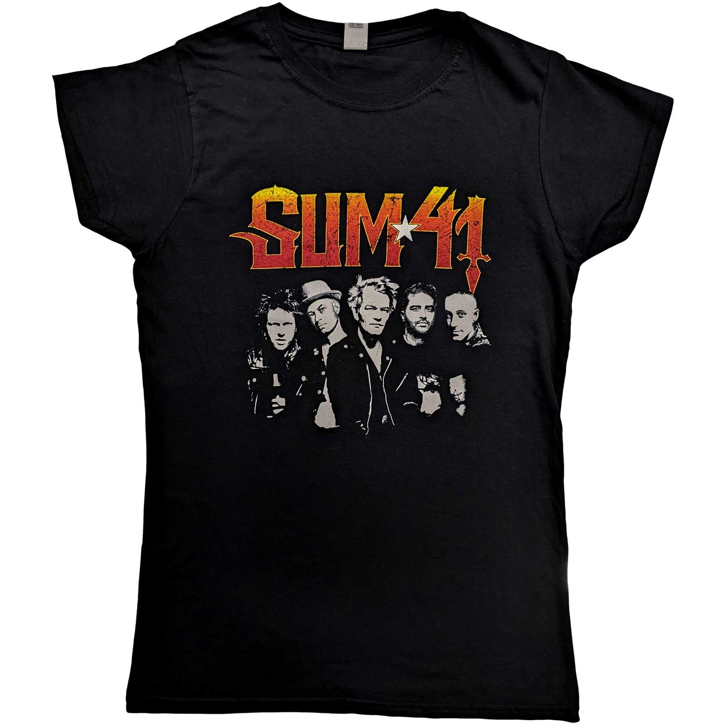 Black - Front - Sum 41 Womens-Ladies Order In Decline Tour 2020 Band Cotton T-Shirt