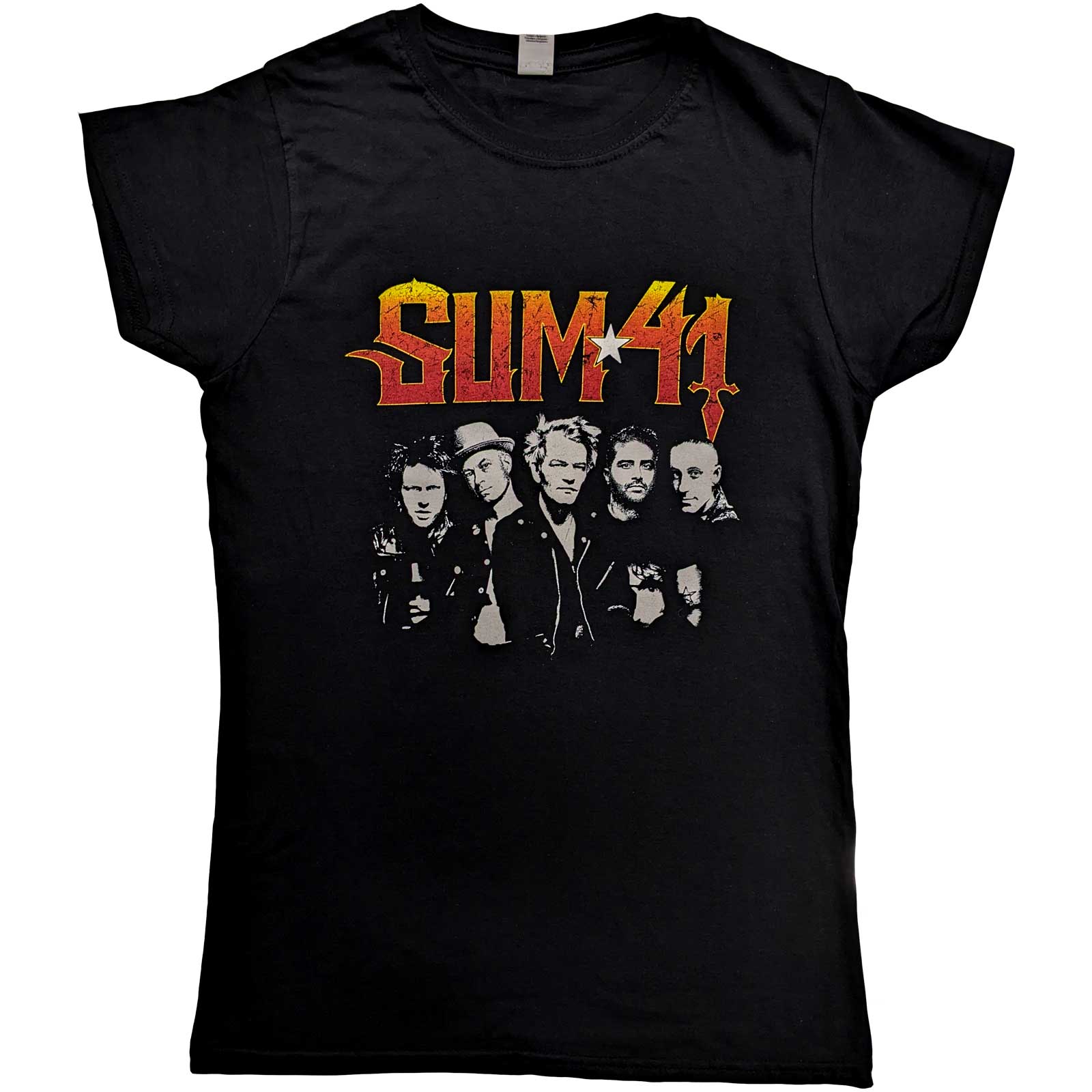 Black - Front - Sum 41 Womens-Ladies Order In Decline Tour 2020 Band Cotton T-Shirt