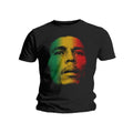 Black - Front - Bob Marley Unisex Adult Face Cotton T-Shirt