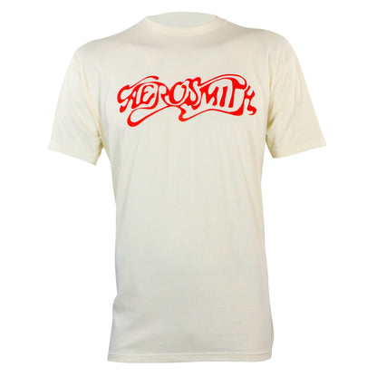 Natural - Front - Aerosmith Unisex Adult Logo Cotton T-Shirt
