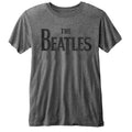 Charcoal Grey - Front - The Beatles Unisex Adult Drop T Logo T-Shirt