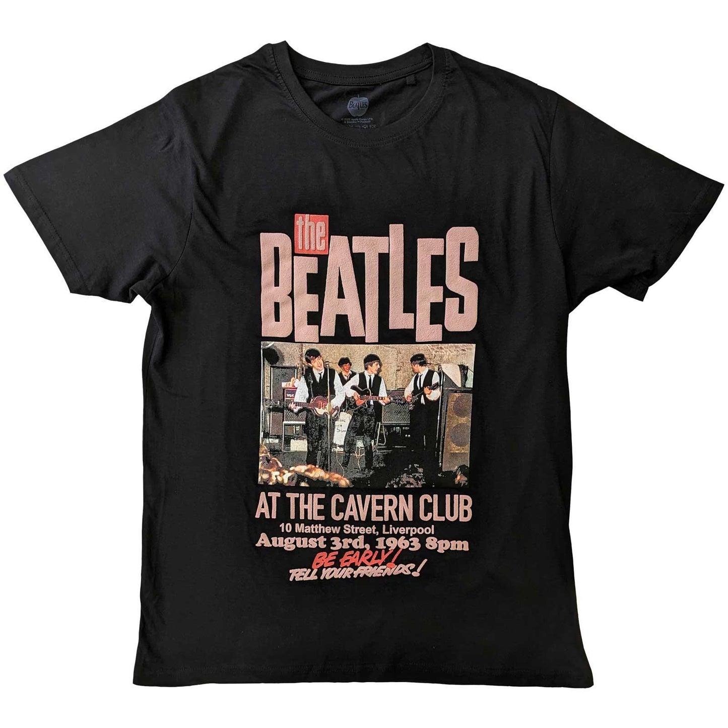 Black - Front - The Beatles Unisex Adult Cavern Cotton T-Shirt