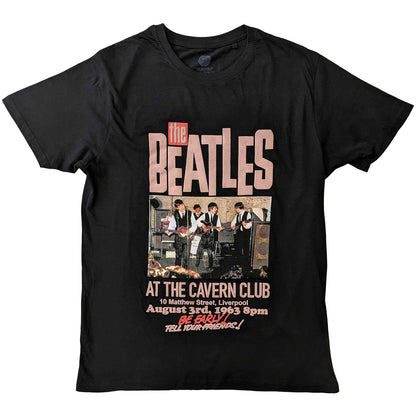 Black - Front - The Beatles Unisex Adult Cavern Cotton T-Shirt