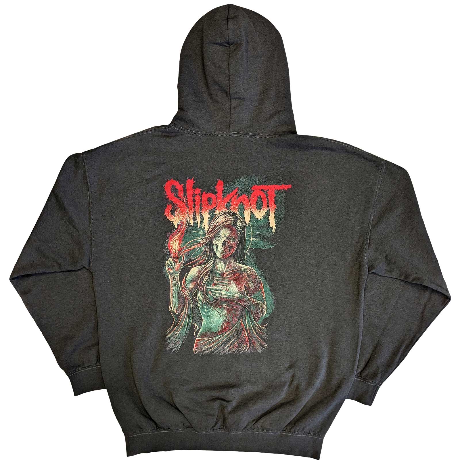 Charcoal Grey - Back - Slipknot Unisex Adult Burn Me Away Hoodie