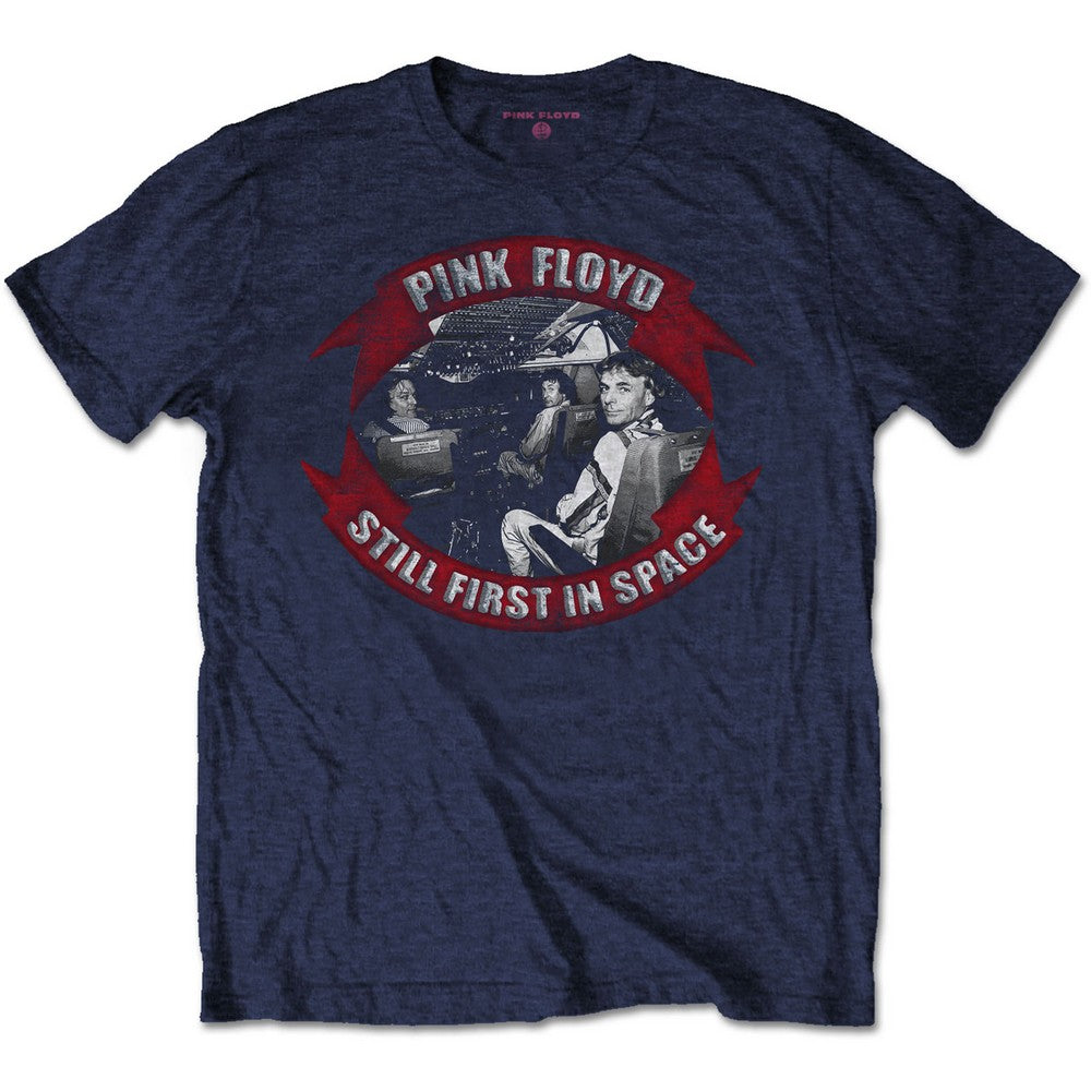 Navy Blue - Front - Pink Floyd Unisex Adult First In Space Vignette Cotton T-Shirt