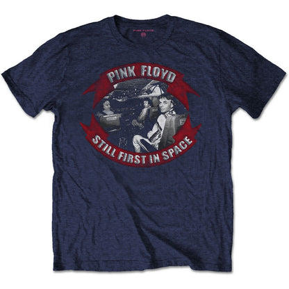 Navy Blue - Front - Pink Floyd Unisex Adult First In Space Vignette Cotton T-Shirt