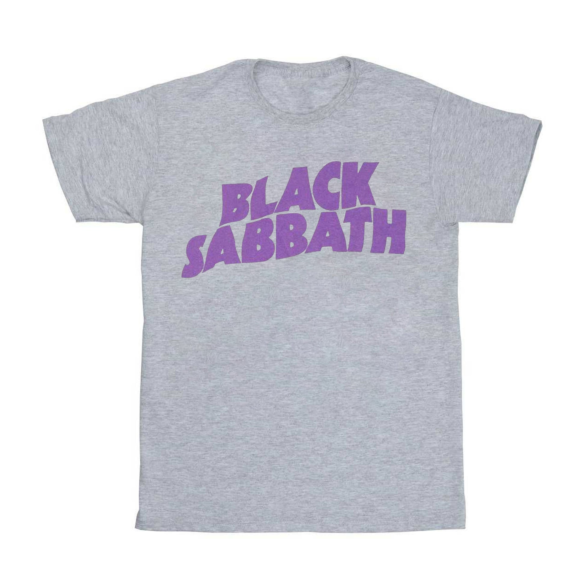 Heather Grey - Front - Black Sabbath Childrens-Kids Wavy Logo T-Shirt