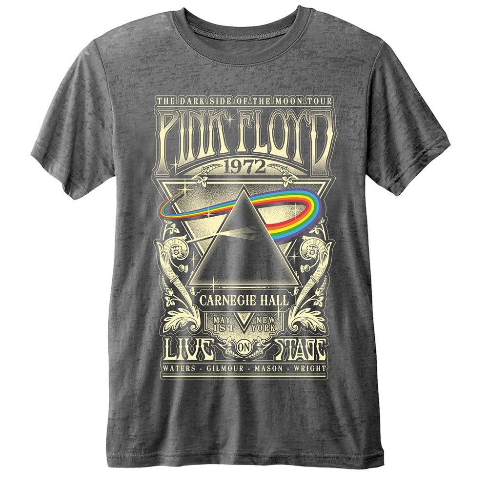 Charcoal Grey - Front - Pink Floyd Unisex Adult Carnegie Hall Burnout T-Shirt