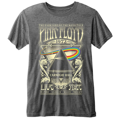Charcoal Grey - Front - Pink Floyd Unisex Adult Carnegie Hall Burnout T-Shirt