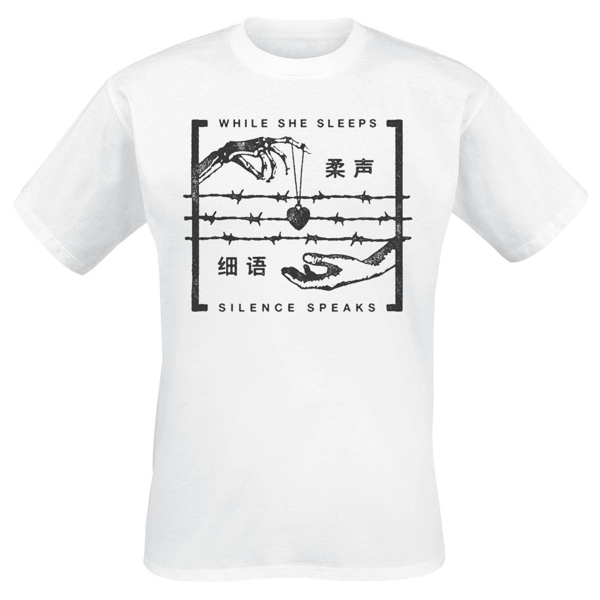 White - Front - While She Sleeps Unisex Adult Silence Speaks Cotton T-Shirt