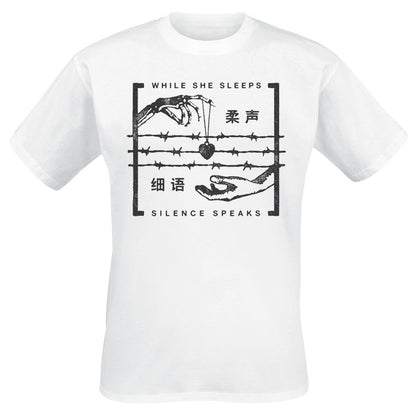 White - Front - While She Sleeps Unisex Adult Silence Speaks Cotton T-Shirt