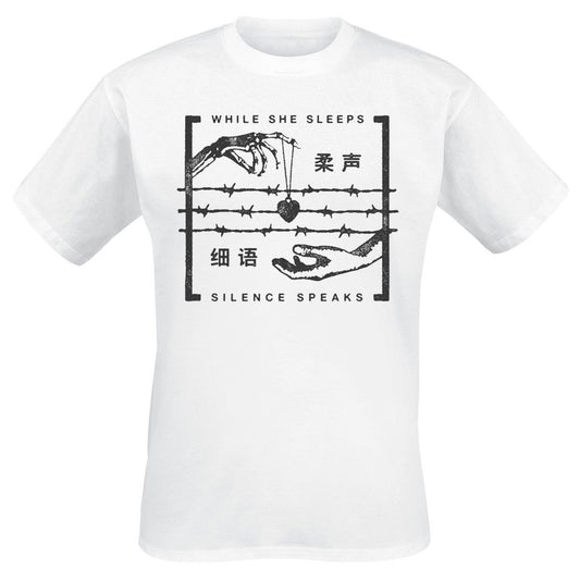 White - Front - While She Sleeps Unisex Adult Silence Speaks Cotton T-Shirt