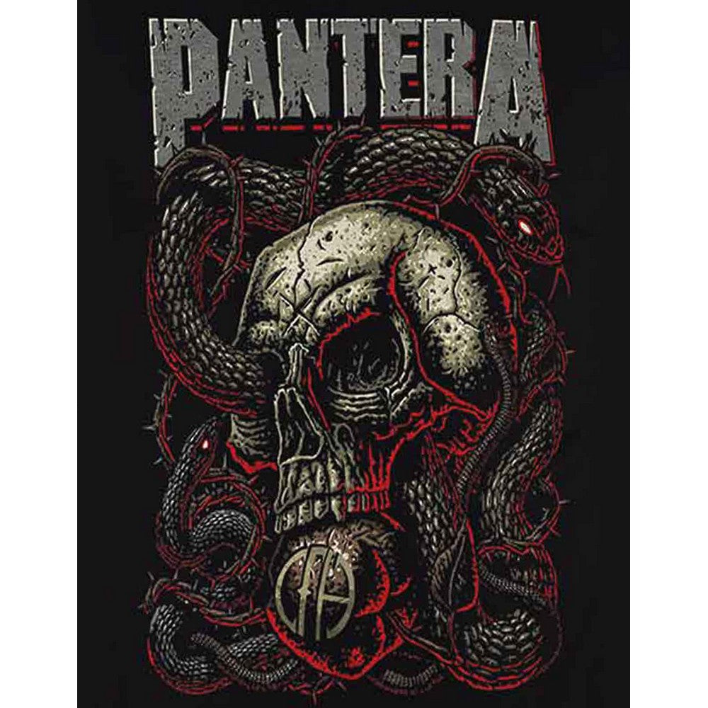 Black - Side - Pantera Unisex Adult Serpent Cotton T-Shirt