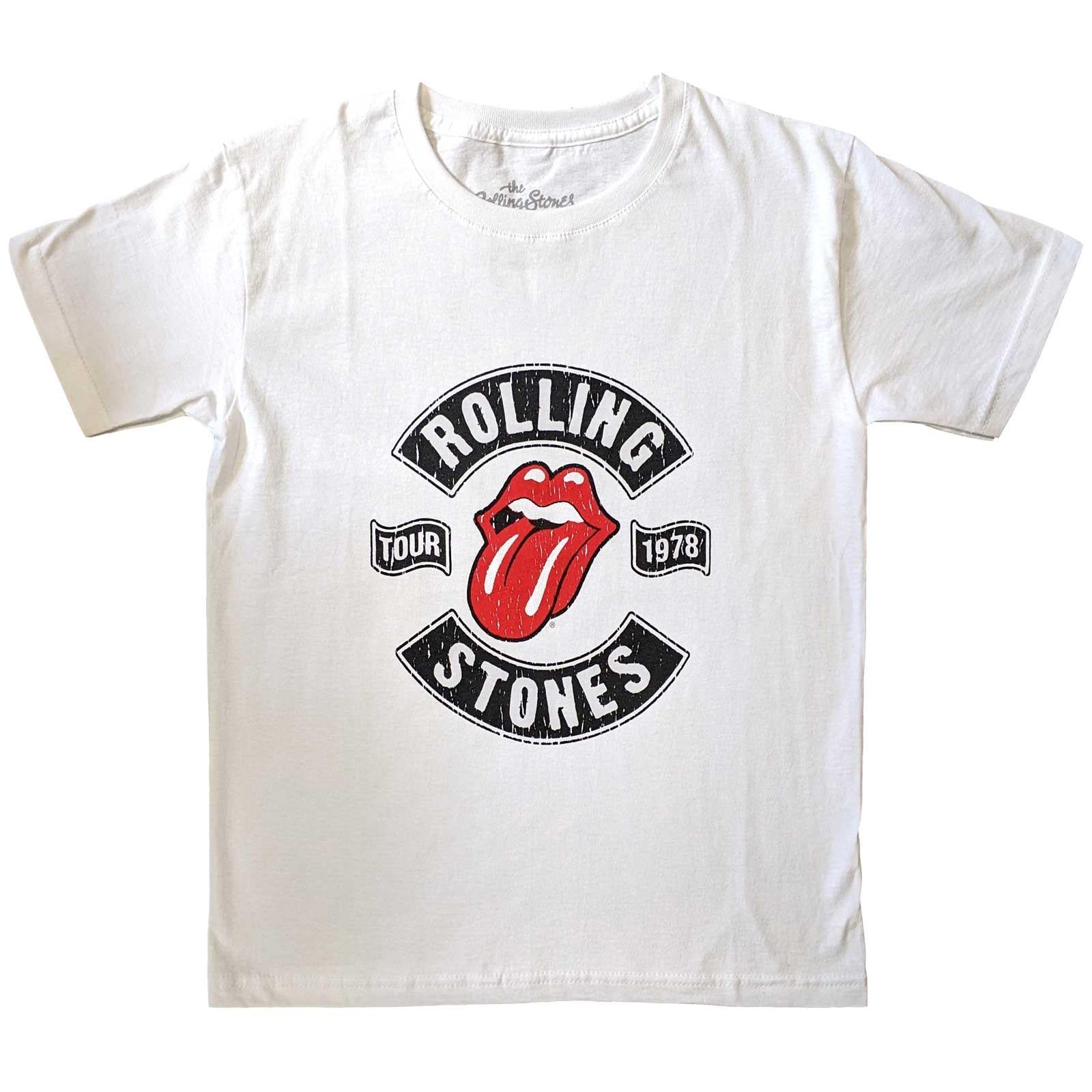 White - Front - The Rolling Stones Childrens-Kids US Tour 1978 Cotton T-Shirt